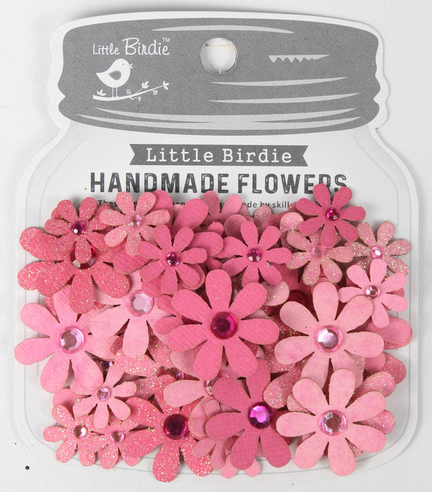 Little Birdie - Handmade Flowers - Sparkle Florettes - Rosy Note (60pc)