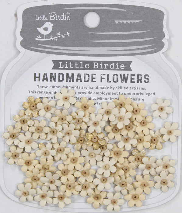 Little Birdie - Handmade Flowers - Natalia - Ivory Pearl - (60pc)