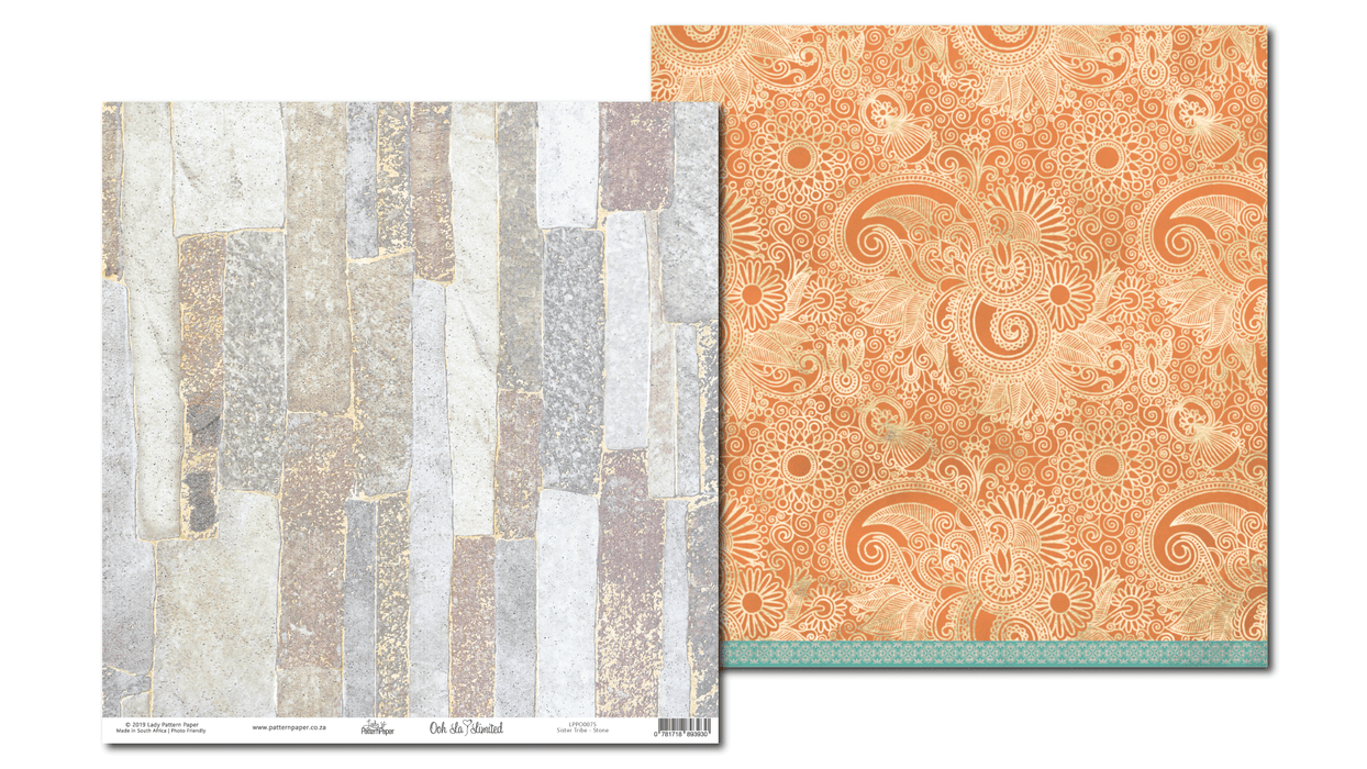 Lady Pattern Paper - 12" x 12" DS-Paper - Sister Tribe - Stone