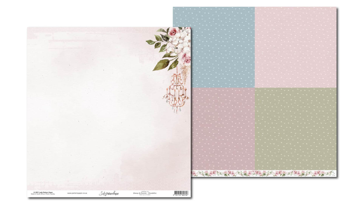 Lady Pattern Paper - 12" x 12" DS-Paper - Always & Forever - Chandelier