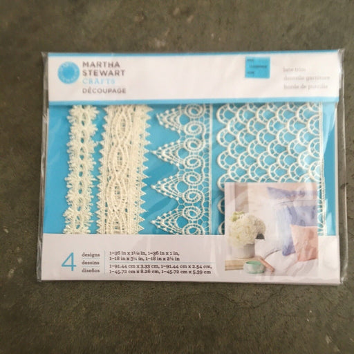 Martha Stewart Decoupage 4 Designs Lace Trim ~GEOMETRIC~