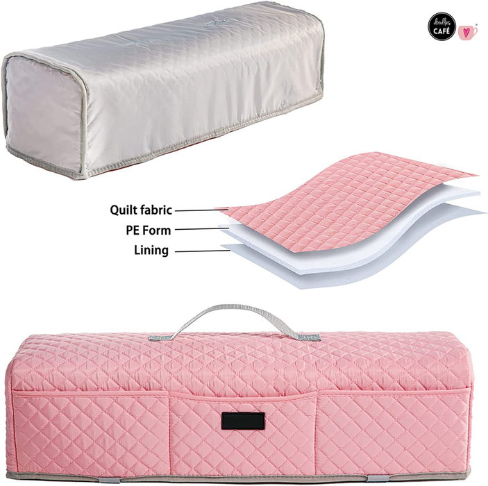 Dust Cover for Cricut Machines with Pockets for Accessories - Beautiful Quilted Pink