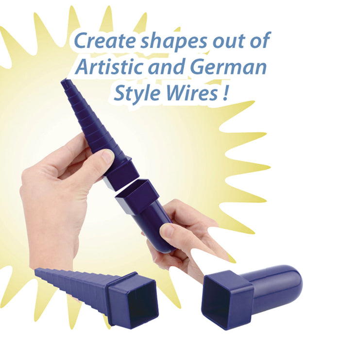 Plastic Step Up Multi size and shape Mandrels with Interchangeable Handle, Round, Oval, Square, Triangle, 4 pc