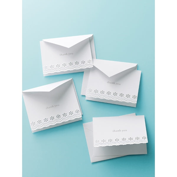 Martha Stewart Thank you Cards - Doily Lace 6 Cards & Envelopes