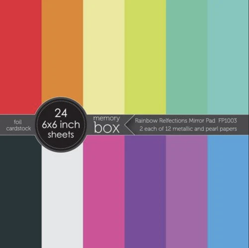 Memory Box - 6"x6" Rainbow Reflections Mirror Paper Pad