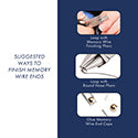 Memory Wire Kit, Round, Gold Color Large Bracelet 2.25 in, 5.7 cm / diameter, approx. 12 coils, Gold Color 3 mm Memory Wire End Caps, 8 pc