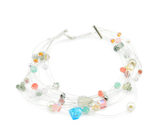 Slide Connector 1 in / 26 mm, Lobster Extension Clasp 2 in / 5.08 cm, Silver Plated Electrophoretic Coating, 1 set