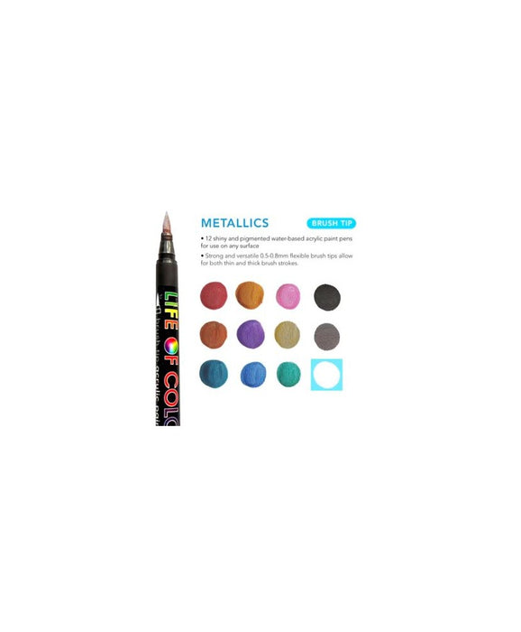 Life In Colour - Metalic Brush Pens 12pcs