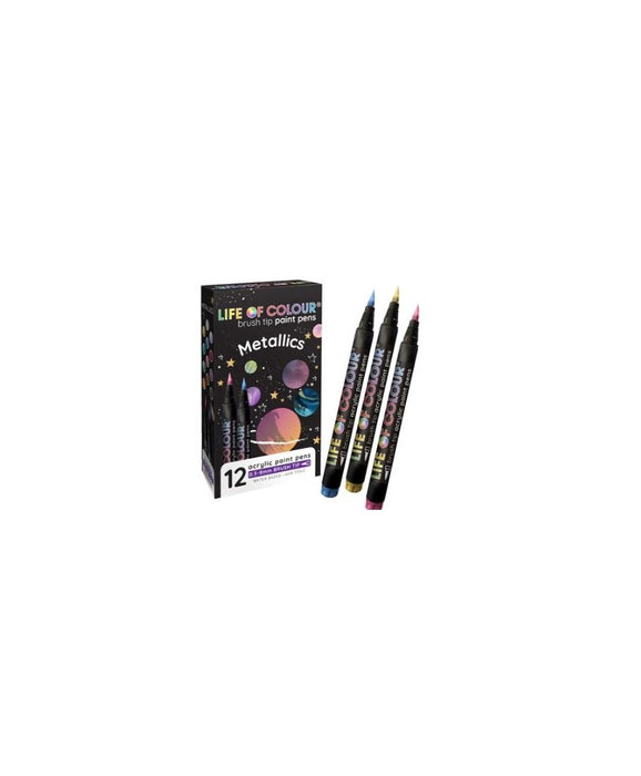 Life In Colour - Metalic Brush Pens 12pcs