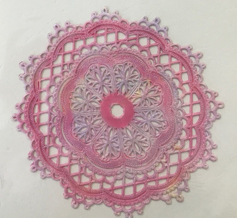 Van-Cha-Din - Mixed Media - 3D Decorative Lace Embellishment - Lilac Doily