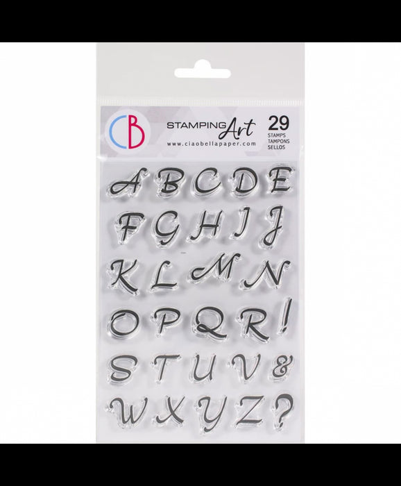 Ciao Bella - Clear Stamp Set - Moonlight Uppercase Alphabet - 4" x 6"