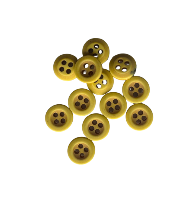 Balt - Teddy Four Hole Buttons - Small - Mustard - 12pc