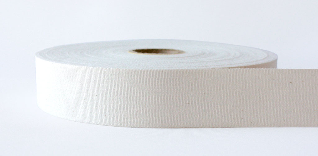 Plain Weave Cotton Tape - Natural - 25mm x 1meter