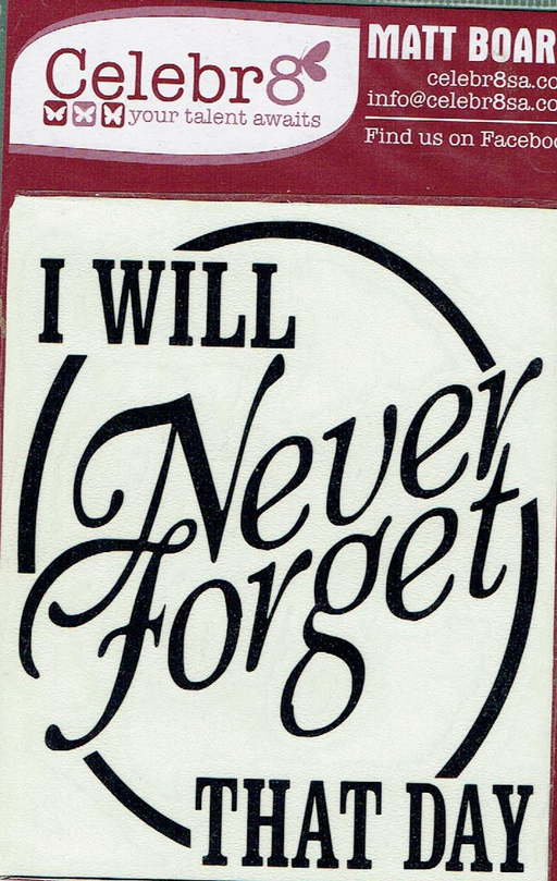 Celebr8 - Sticker - Never Forget