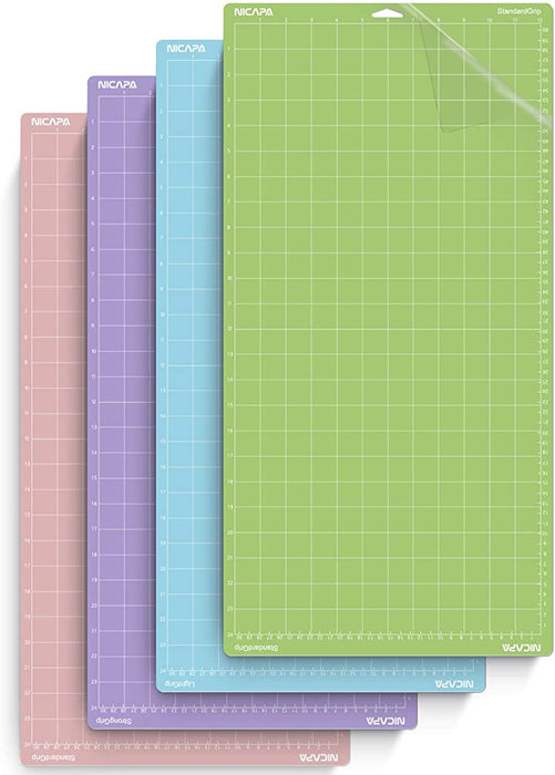 Nicapa - Extended Cutting Mats for Cricut, Value Pack - 12" x 24" (4 pieces)