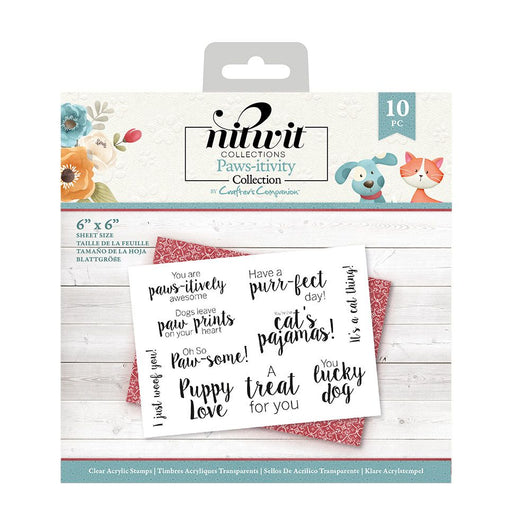 Crafter's Companion - Nitwits - Pawsitivity - Clear Acrylic Stamp Set