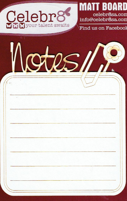 Celebr8 - Matt Board - Writing Pad - Notes