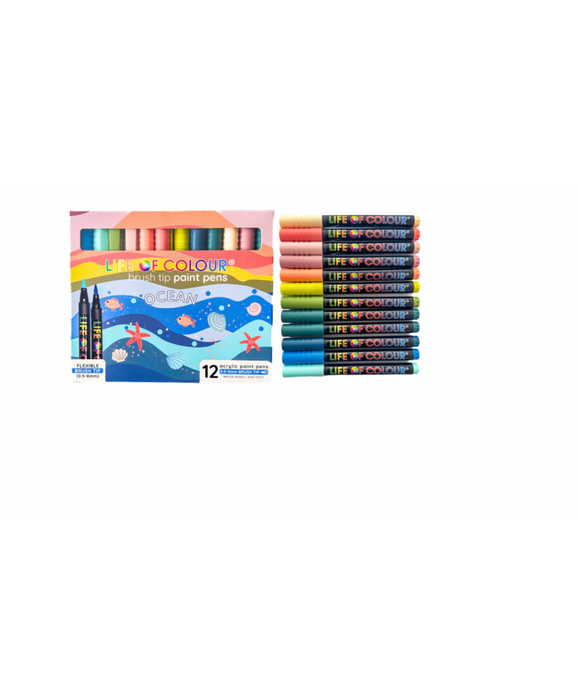 Life In Colour - Ocean Brush Tips 12pcs 0.5-8mm Flexible Tips