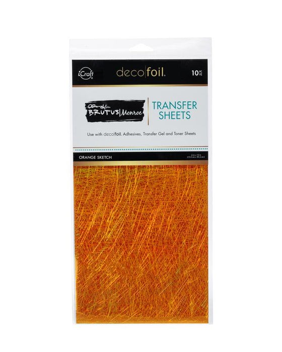 Thermoweb - Brutus Monroe - Deco Foil Transfer Sheets 6"x12" 10/Pkg - Orange Sketch