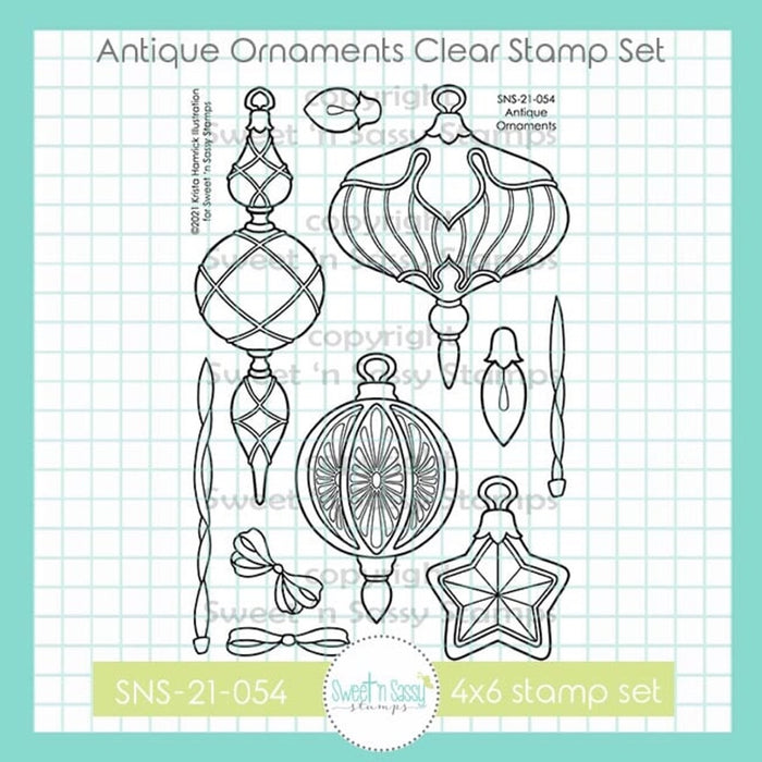 Sweet-n-Sassy-Stamps - Antique Ornaments Stamp Set