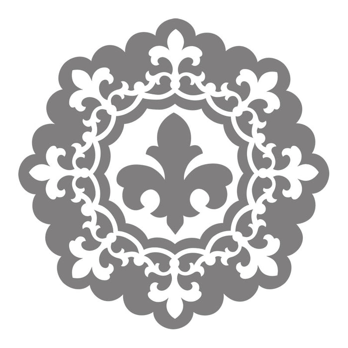 Sizzix - Framelits Die Set 3PK - Frame, Circle w/Fleur de Lis Edging