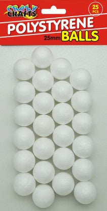 Crazy Crafts - Polystyrene Balls 25mm, 25pcs