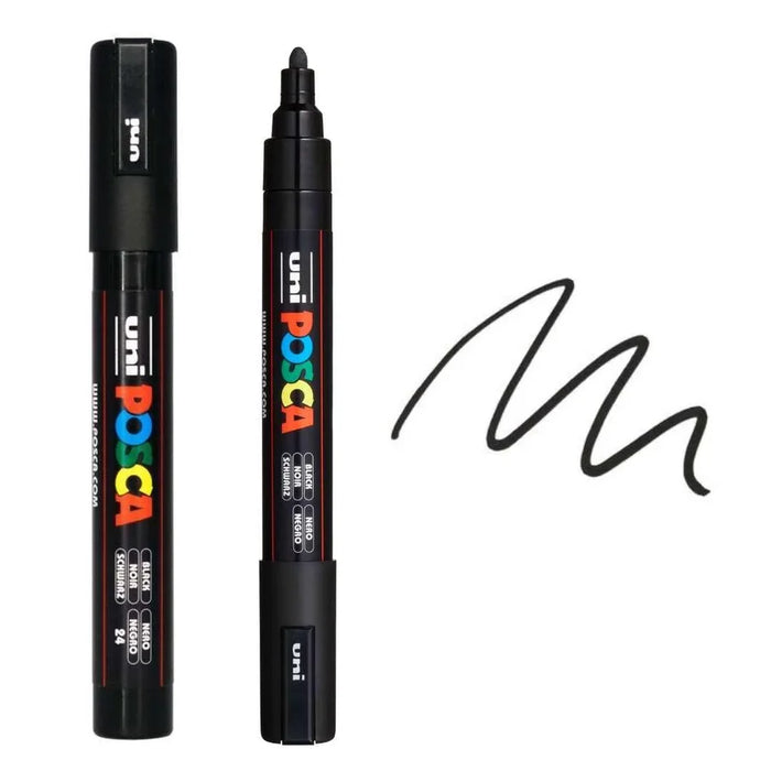 Posca PC-5M BLACK Paint Marker Bullet shaped
