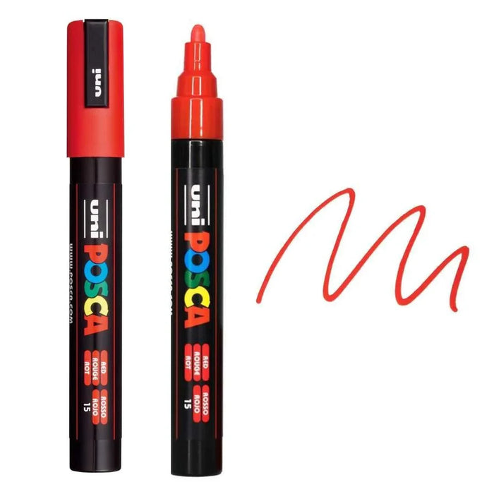 Posca PC-5M Red Paint Marker Bullet shaped