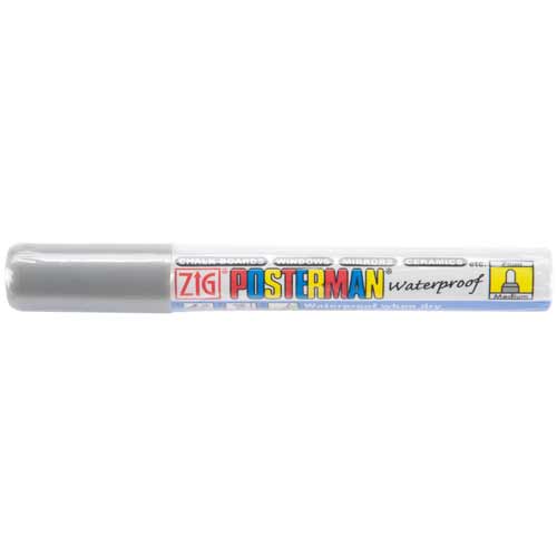 Kuretake - ZIG Posterman 1mm Tip Marker - Silver