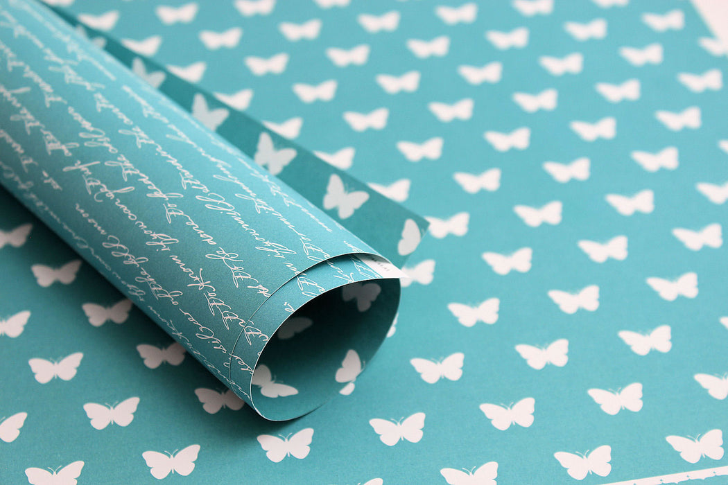 Lady Pattern Paper - Script - Intense Teal