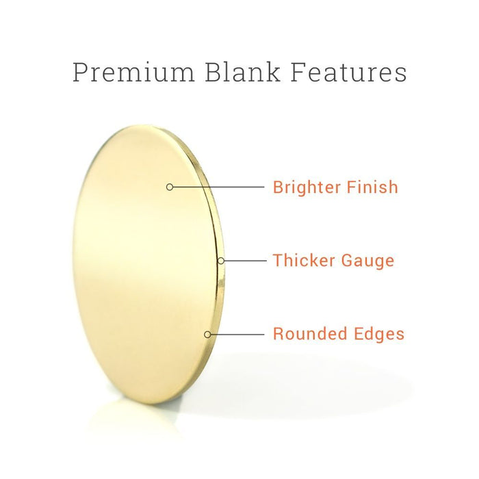 ImpressArt - Premium Stamping Blanks - Rectangle Tag w/ Ring 5/8" - Brass 15 Piece