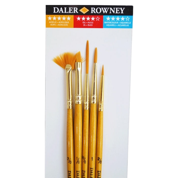 Daler Rowney – Simply 5 Brush Wallet Gold Taklon Synthetic