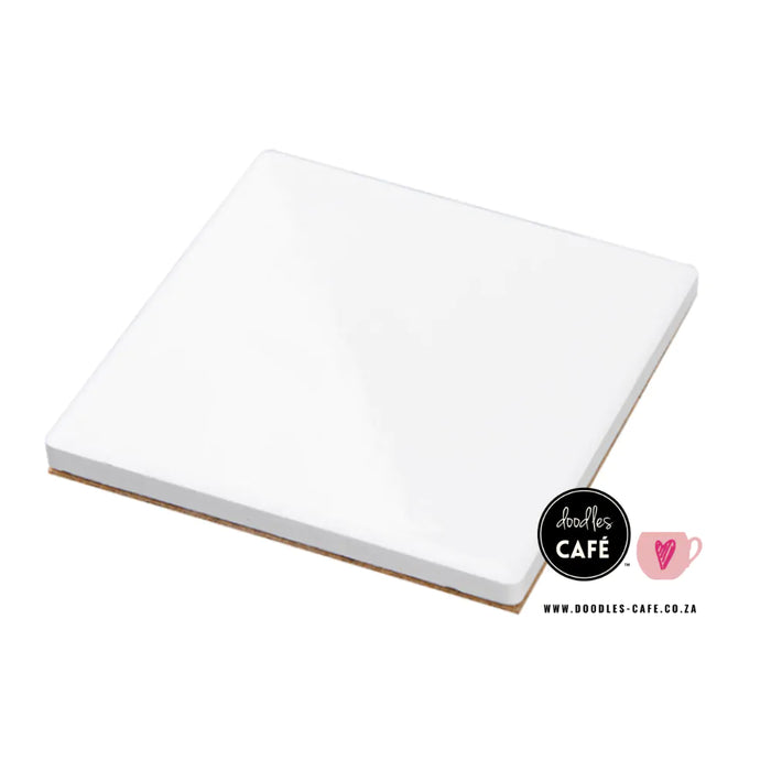 Doodles - Sublimation Blanks - Square Ceramic Coaster with Cork