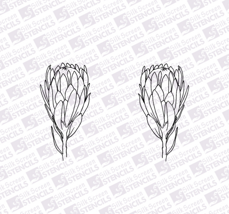 Doodles - Silk Screen Stencils - Small Protea Outline - 66mm x 92mm