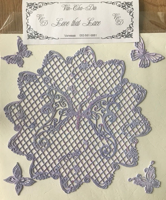 Van-Cha-Din - Mixed Media - 3D Decorative Lace Embellishment - Lavender Doily