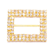 Doodles - Diamante Buckle Sliders - Gold, Thick Rectangle 30mm x 20mm, 1pc