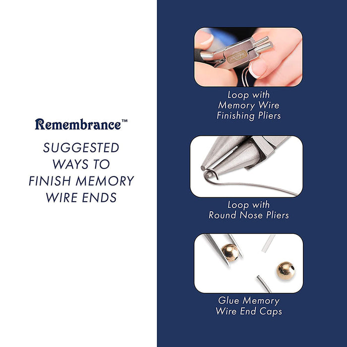 Remembrance Memory Wire, .036 in / 0.91 mm Heavy Duty Round, Bracelet, Large, Bright, 1 oz / 28.35 g, approx. 30 coils/pack