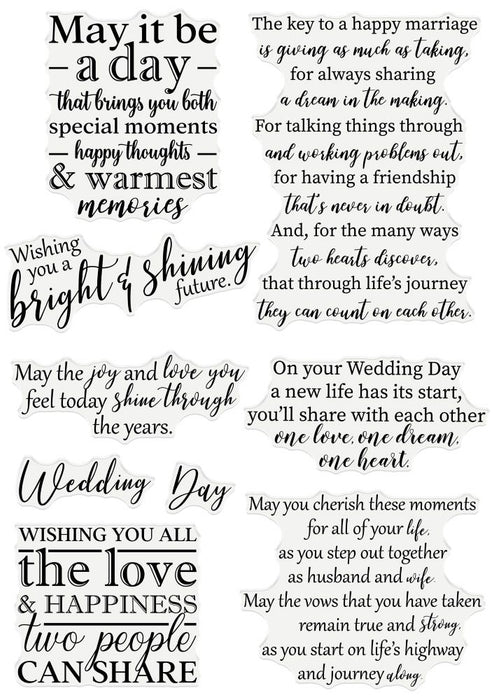 Crafter's Companion - Clear Acrylic Stamps - Wedding Wishes