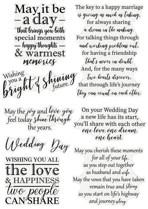 Crafter's Companion - Clear Acrylic Stamps - Wedding Wishes