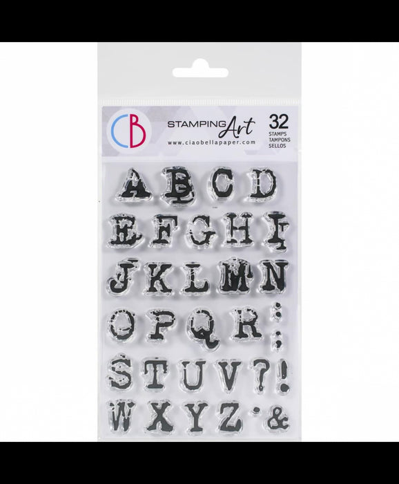 Ciao Bella - Clear Stamp Set - Reporter Uppercase Alphabet - 4" x 6"