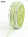 May Arts - 3/8 Inch Woven Grosgrain Stripe Ribbon with Woven Edge - Green/Ivory