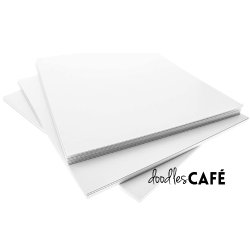 Doodles - White Mat board (1mm) - 30cm x 30cm - 10pk - Ideal for Laser Cutters