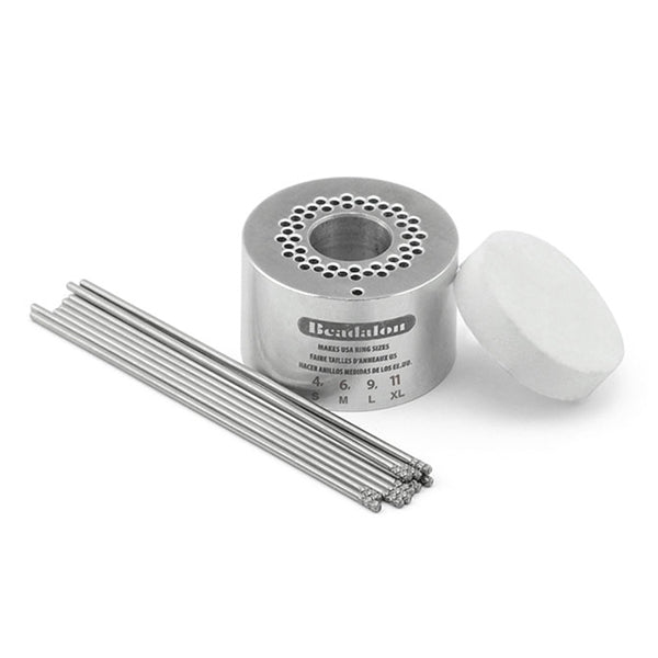 Ring Weaver Tool, by Kleshna Handel, 1 Aluminum Base, 18 Pins, 1 Foam Holder, Ring Size 4 - Small, Ring Size 6 - Medium, Ring Size 9 - Large, Ring Size 11 - Extra Large