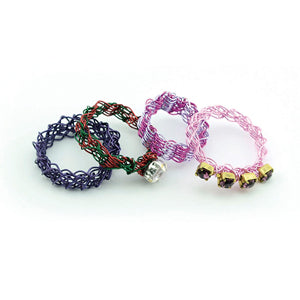 Ring Weaver Tool, by Kleshna Handel, 1 Aluminum Base, 18 Pins, 1 Foam Holder, Ring Size 4 - Small, Ring Size 6 - Medium, Ring Size 9 - Large, Ring Size 11 - Extra Large