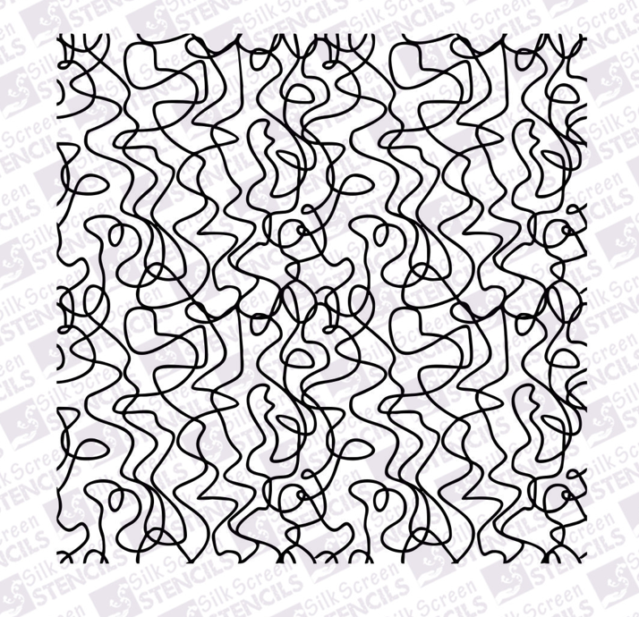 Doodles - Silk Screen Stencils - Rope Pattern - 92mm x 98mm