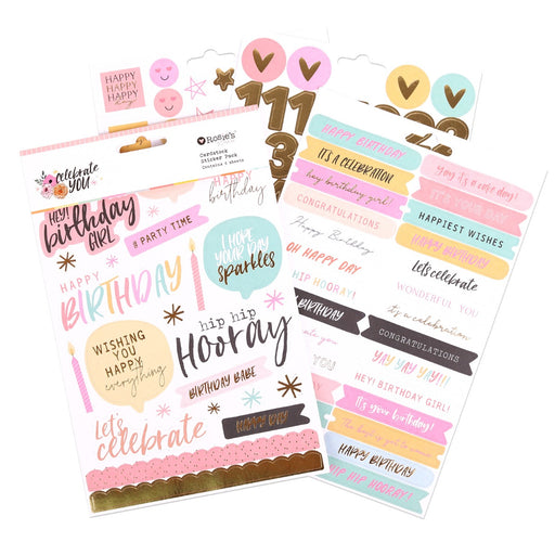 Rosie's Studio - Cardstock Sticker Pack - Celebrate You