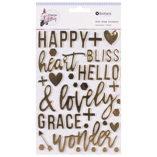 Rosie's Studio - Carpe Diem - Foil Foam Stickers