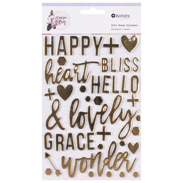 Rosie's Studio - Carpe Diem - Foil Foam Stickers