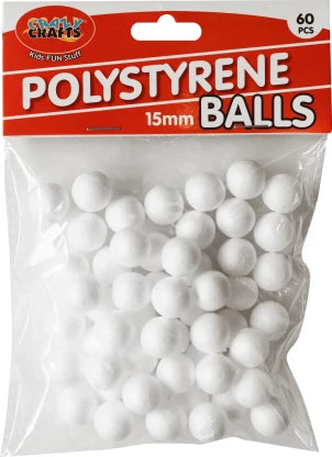 Crazy Crafts - Polystyrene Balls 15mm, 60pcs