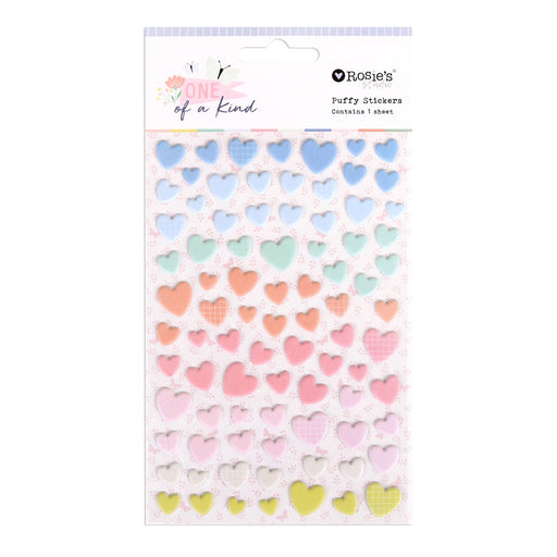 Rosie's Studio - Puffy Stickers - One of a Kind Hearts